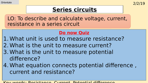 Series and Parallel circuits