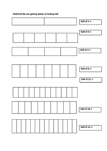 Using the bar model to find half