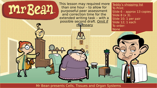 Mr Bean presents Levels of Organisation