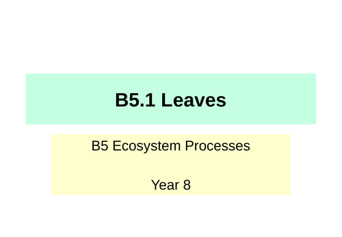 Activate KS3 Science - Module B5 Ecosystem Processes