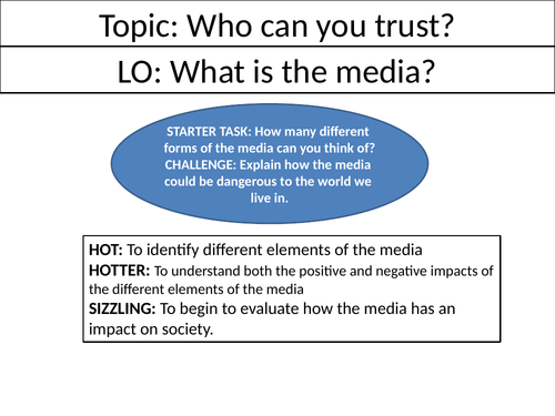 Who can I trust? Complete Media Scheme of Work - Ethics/RE/RS