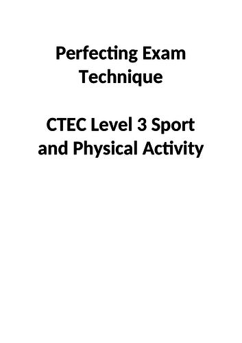 Cambridge technical Level 3 Sport improving unit 3 exam technique