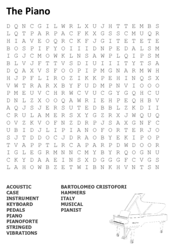 The Piano Word Search