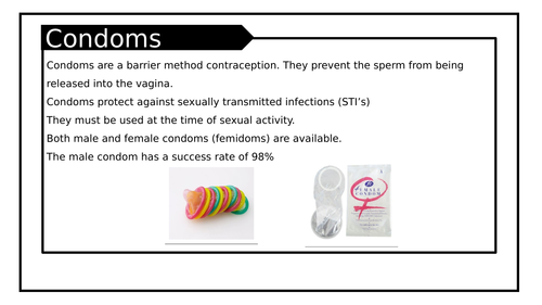 Contraception (additional lesson for CB7c The menstrual cycle)