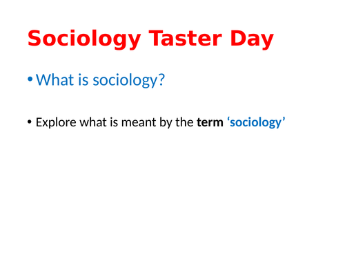 Sociology Taster Day Session