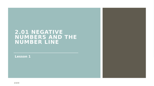 Adding & Subtracting Negative Numbers a Mastery Approach