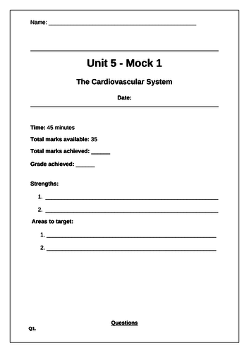 Level 3 Extended Diploma Applied Science Unit 5 - Set of Biology Mock exams