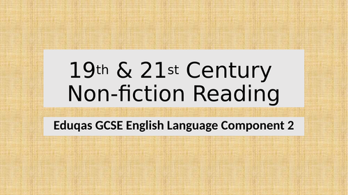 Reading Non-fiction - Eduqas GCSE English Language Component 2 Section A