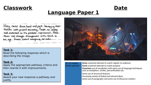 Language Paper 1 Structure Focus Lesson