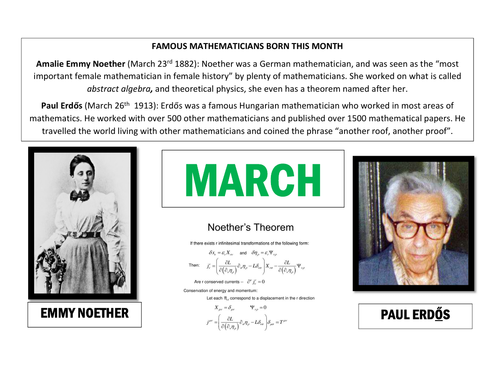 Maths Calendar - March