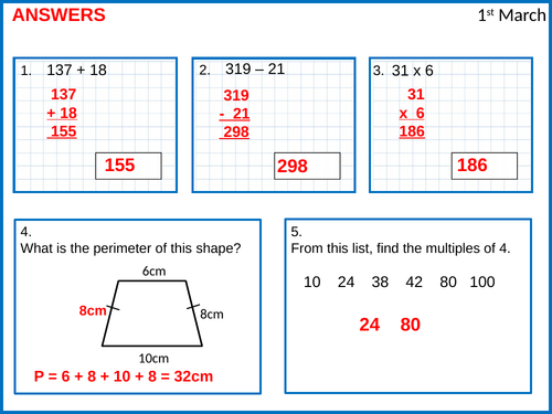 Year 6 SATs Review Starter - March