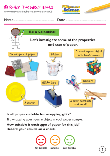 Let’s investigate some of the properties and uses of paper