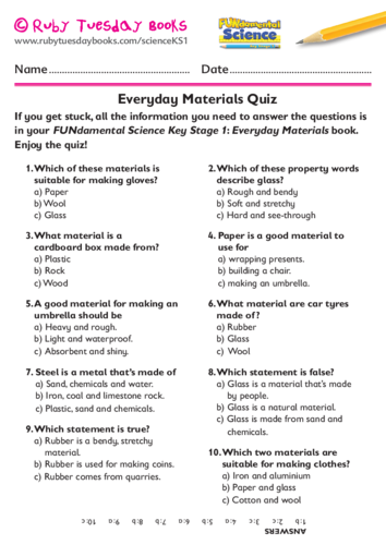 Everyday materials quiz