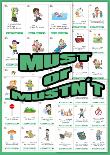 MUST / MUSTN’T | Modals of Obligation & Prohibition Grammar Worksheets | ESL