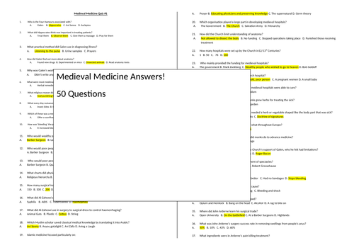 AQA GCSE History - Health and the People (Medicine Though Time)