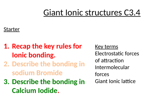 Giant Ionic structures