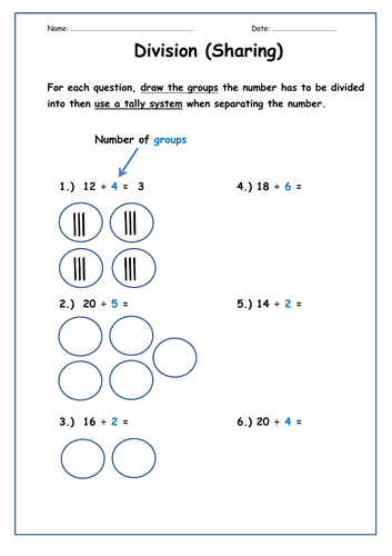 basic division booklet 3 pages teaching resources