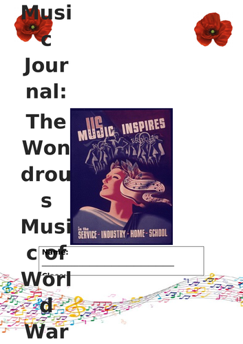Music Planning and Accompanying Music Journal - World War 2 Theme