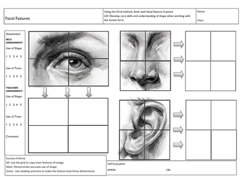 Facial features cover lesson