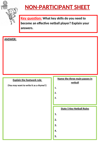 Netball activity for non-participants