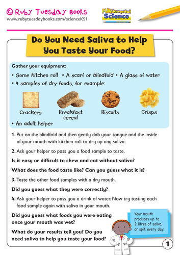 Do you need saliva to help you taste your food experiment