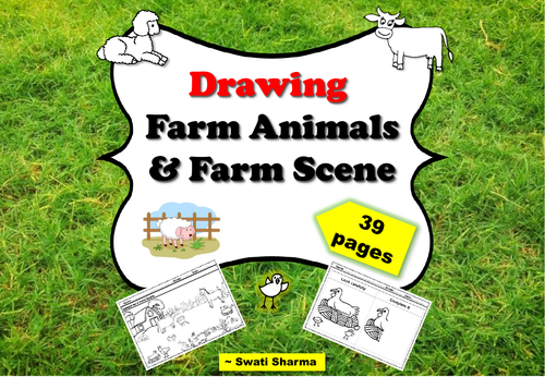 Drawing Farm Animals And Farm Scene Worksheets