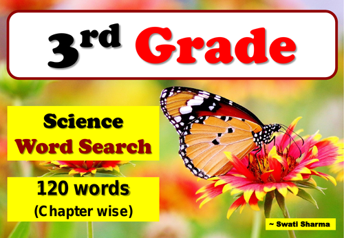 3rd Grade Science Words, Word Search Worksheets