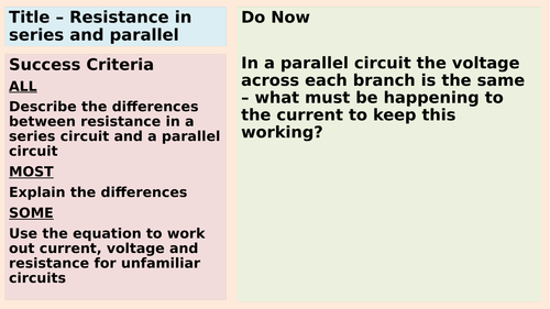 Resistance in series and parallel