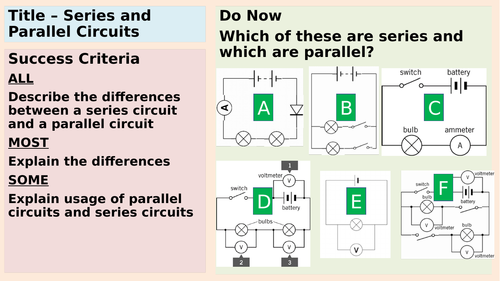 Comparison between series and parallel circuits