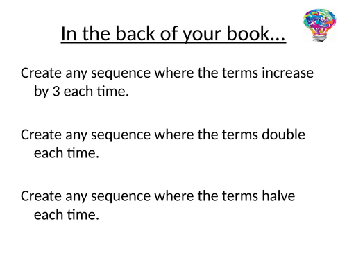 Writing sequences from the nth term