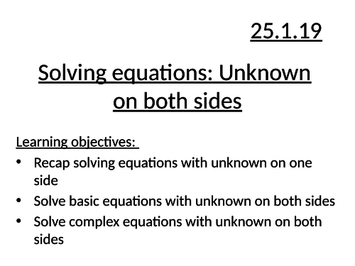 Solving with unknown on both sides