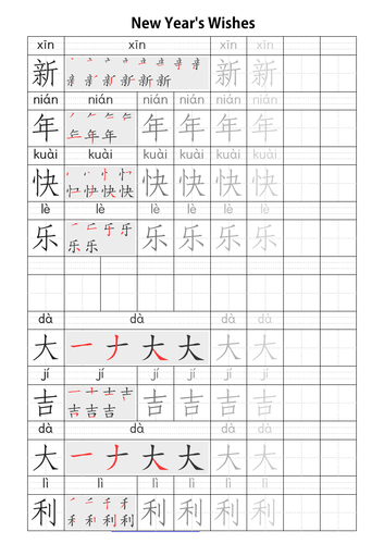 FREEBIE | New Year's Wishesף (Mandarin Chinese)