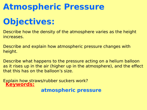 New AQA P5.8 (New Physics spec 4.5 - exams 2018) - Atmospheric Pressure (TRIPLE ONLY)