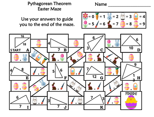 Pythagorean Theorem Activity: Easter Math Maze