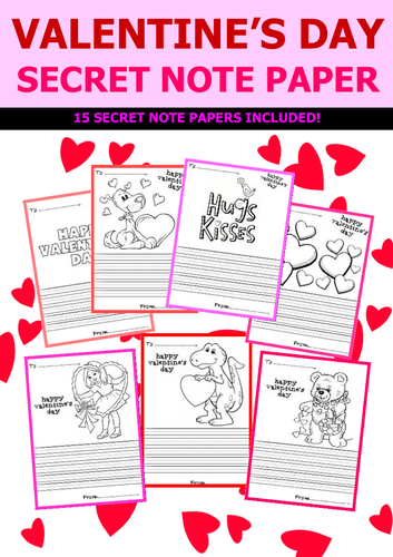 Valentine's Day Secret Note Paper