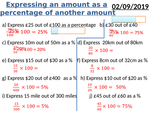 Calculating percentage change