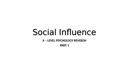 Psychology A-Level Social Influence revision