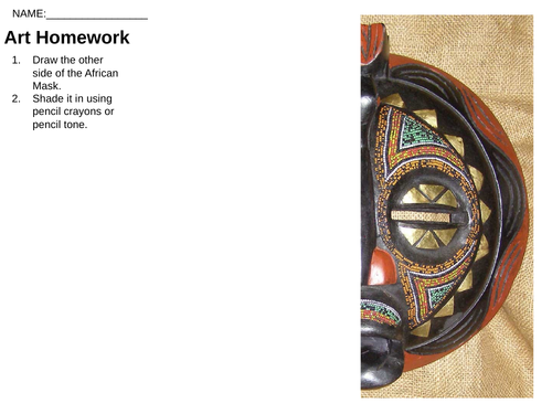 KS3 Art & Design African Plank Masks PP & Worksheets
