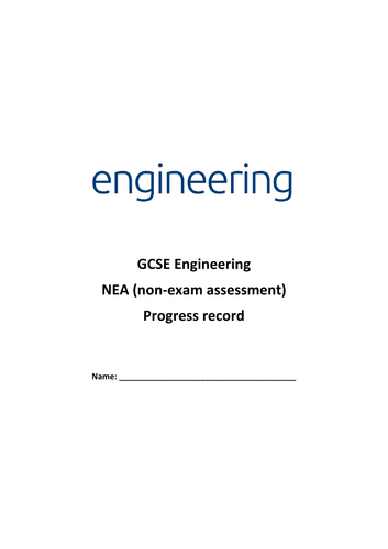 GCSE Engineering pupil progress record booklet (2017 spec)