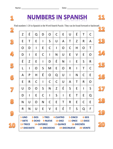 Free Printable Large Print Spanish Word Search