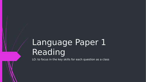 AQA Language Paper 1 Reading Section