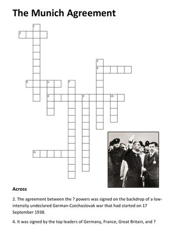 The Munich Agreement Crossword