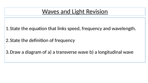 Revision AQA P6 Waves