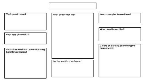 Word Activity Mat | Teaching Resources