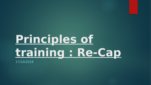 Principles of training revision