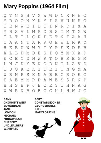 Mary Poppins Word Search