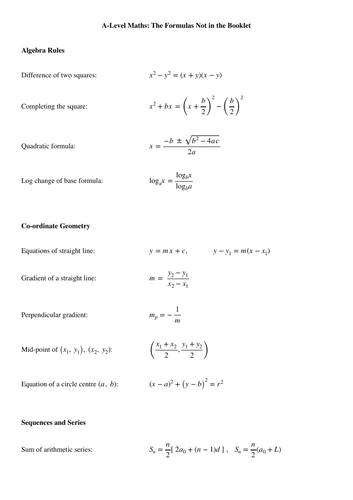 a-level-maths-formulas-to-memorise-teaching-resources