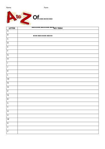 A to Z student retrieval practice sheet also includes dual coding