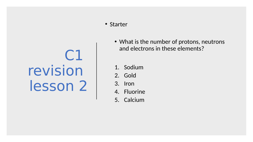 New AQA C2 revision atomic structure