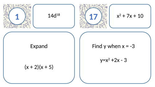 Key Algebraic Skills Treasure Hunt